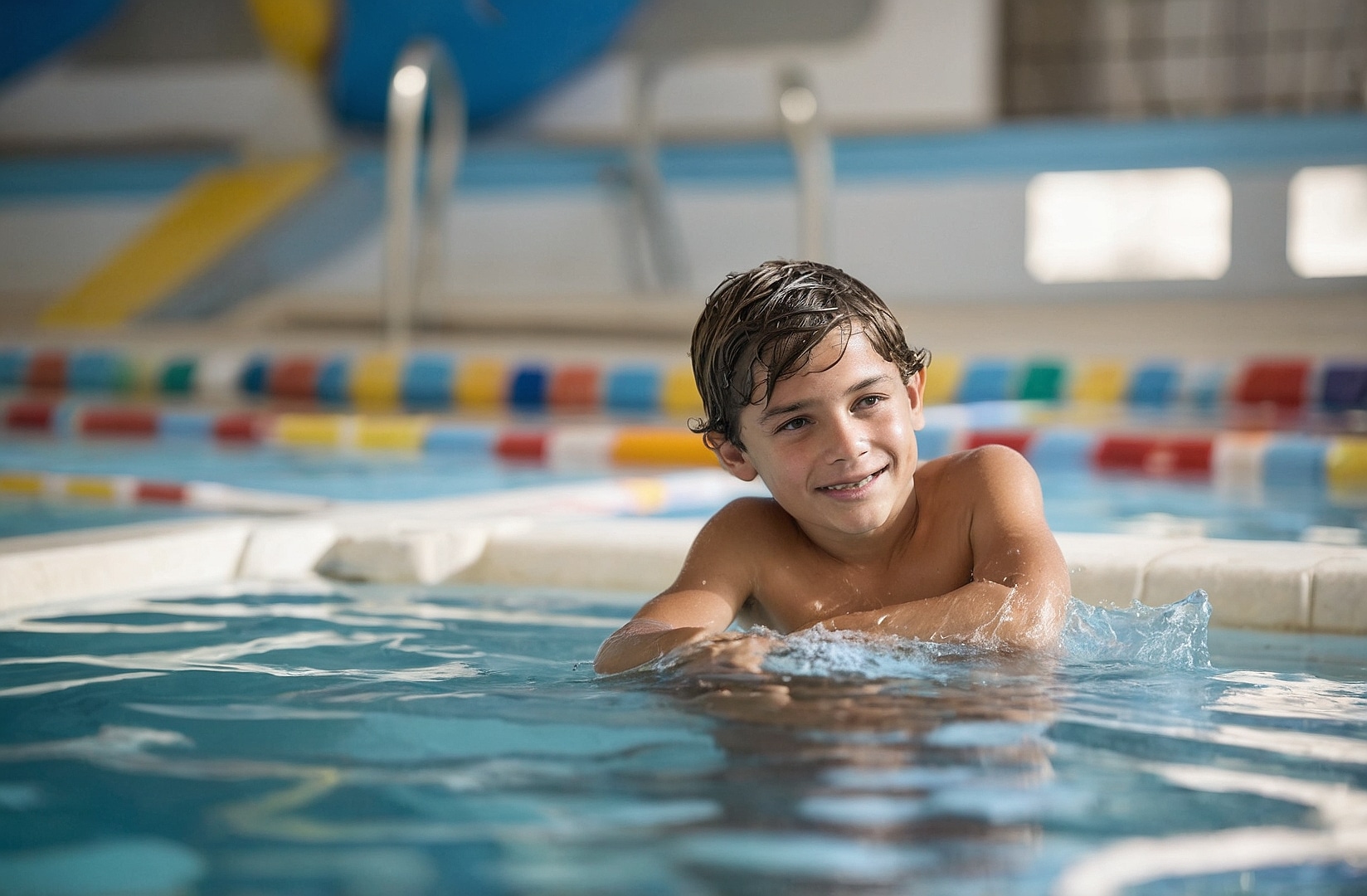 Instructor con técnica de natación